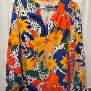 Massimo Dutti Colorful Floral Blouse
